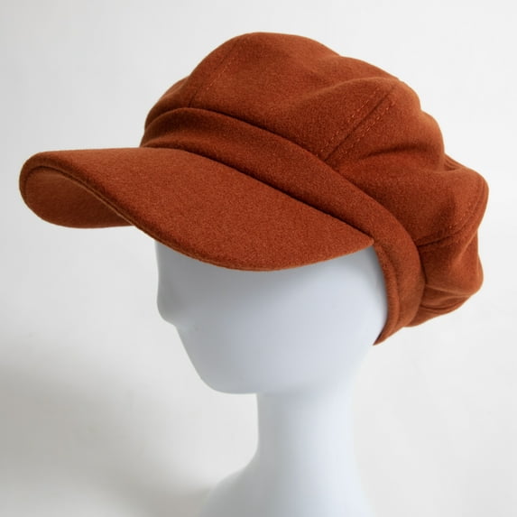 Lelaffet Women's Baker Boy Newsboy Cap for Women Warm Slouchy Hat Tweed Cabbie Cute Hats for Girls Caramel