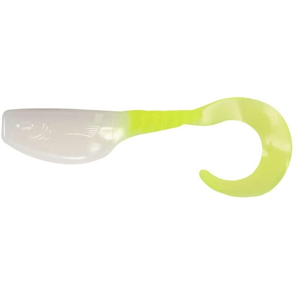 Crappie Magnet Slab Curly Grub White/Chartreuse