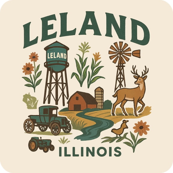 Leland Illinois Keepsakes Souvenir Vinyl Sticker – Destination Travel Keepsake Collectible (4-Inches Wide)