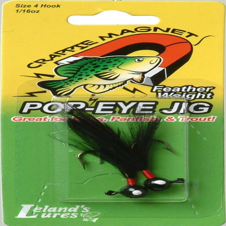 Leland Lures Crappie Magnet 1/16 oz Pop Eye Jig - Black - 87488