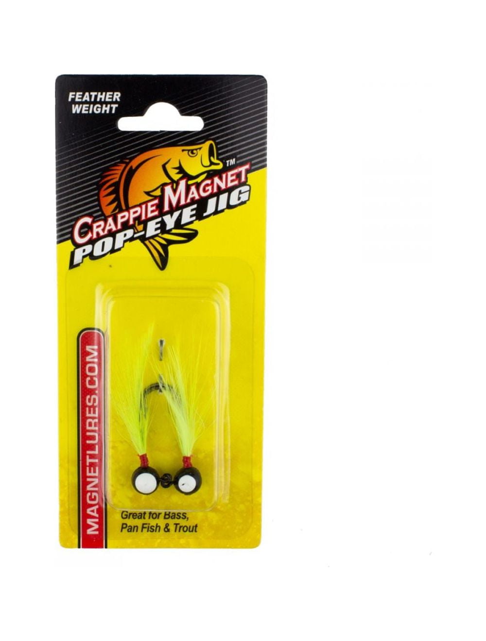 Leland Lures Crappie Magnet Pop-Eye Jig 1/16 oz Chartreuse, 87495