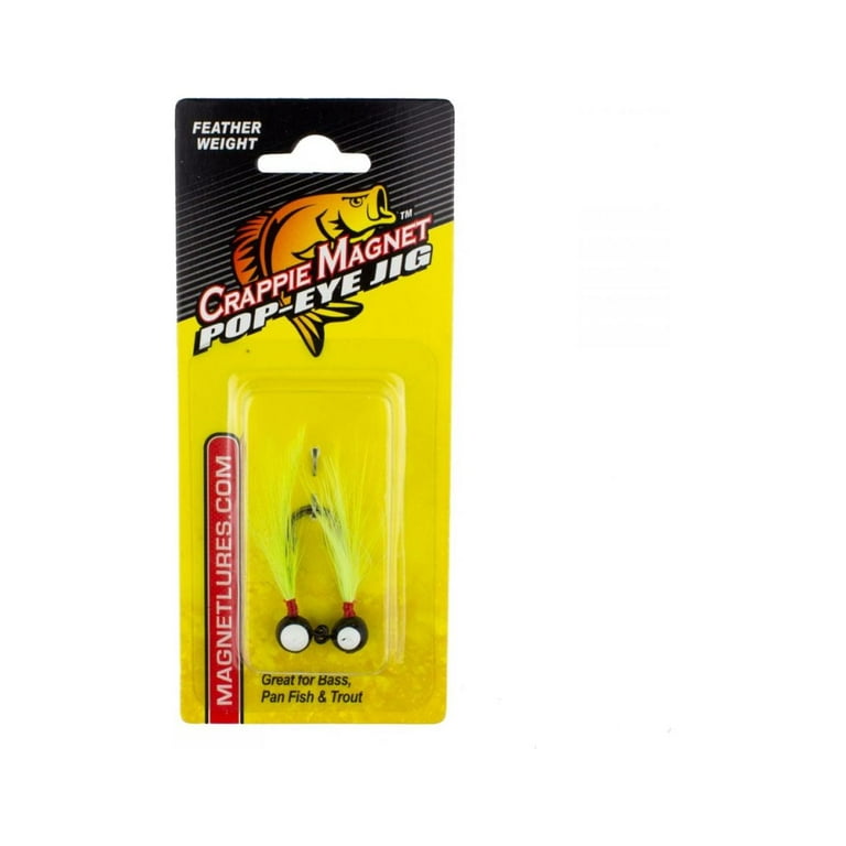 Leland Lures Crappie Magnet Pop-Eye Jig 1/16 oz Chartreuse, 87495 
