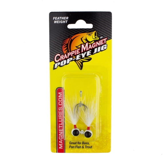 Leland Lures Crappie Magnet Pop-Eye Jig 1/32 oz White, 87497