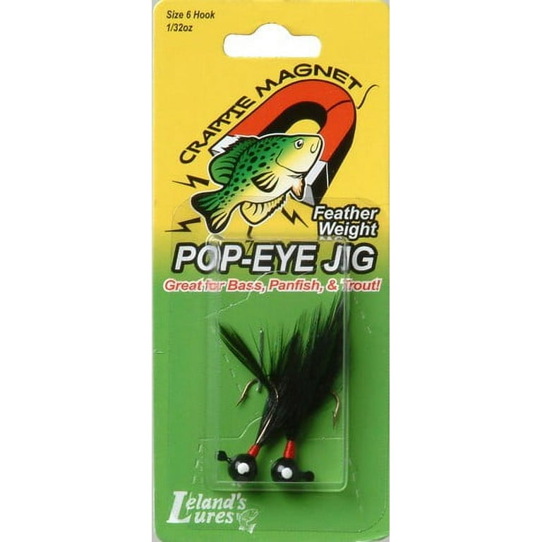 Leland Lures Crappie Magnet Pop-Eye Jigs - Black 