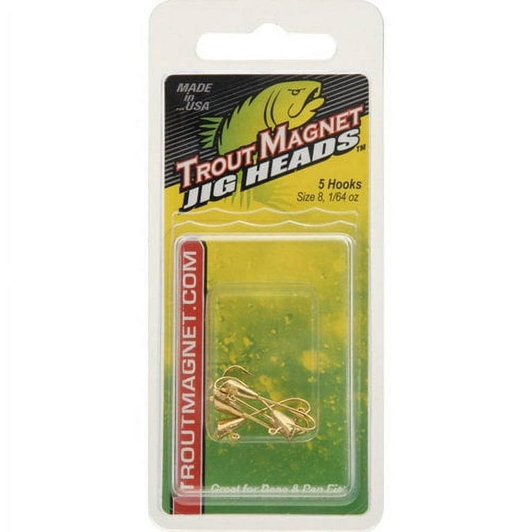 Trout Magnet Black Jig Heads Hooks 5 Pack 1/64 Ounce Size 8 - USA Made/ Fishing