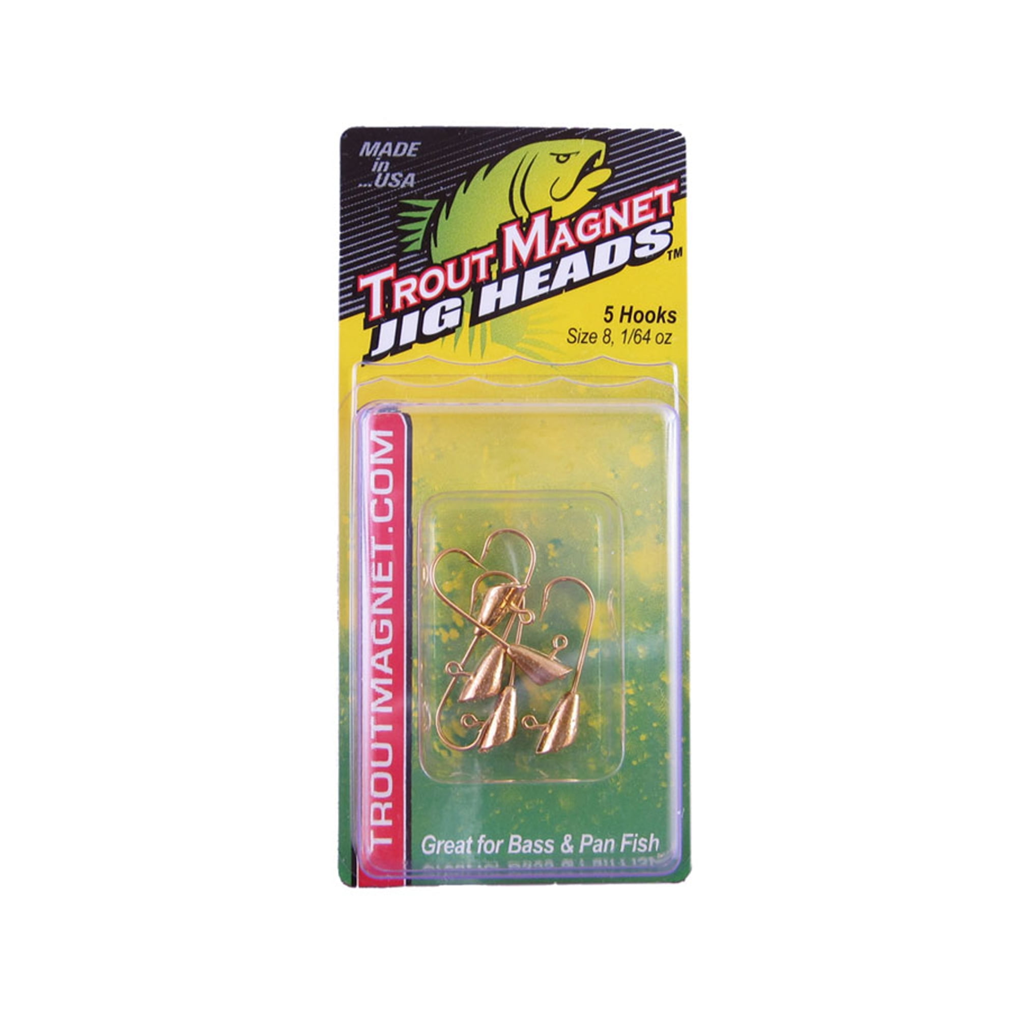 Leland Lures Trout Magnet Replacement Jig Heads 5 Piece Pack - Gold 