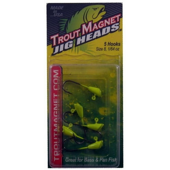 Leland Lures Trout Magnet Softbait, Chartreuse, 1/64 oz, Size 8, 5 Count