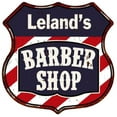 thumbnail image 1 of Leland's Barber Shop Sign Shield Metal Gift Hair Gift 211110020406, 1 of 1
