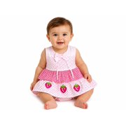 Lele Baby Girls Pink Polka Dot Dress & Diaper Cover - 9 Months