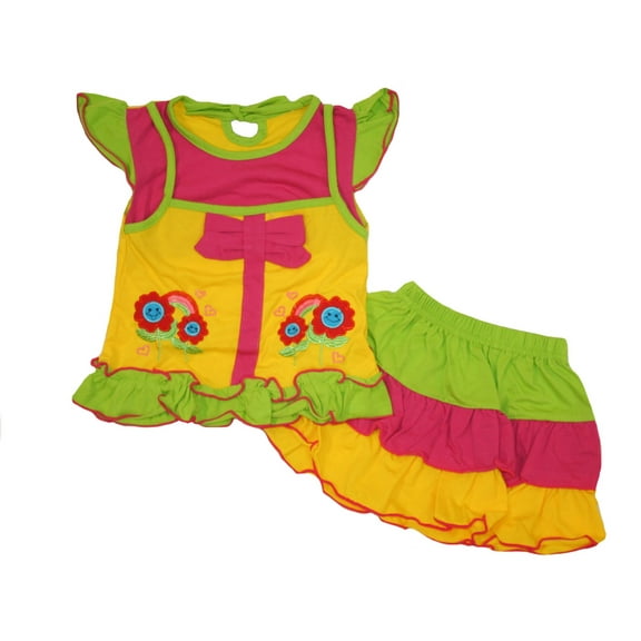 Lele Infant Baby Girls Rainbow Shirt & Skirt Set (18 Months)