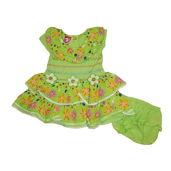 Lele for Kids Baby Girls' Smocked Dress and Diaper Cover 2 Piece Set