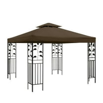 Lelinta 118"x118" Brown Top Cover Double Tiered Outdoor Canopy, Waterproof
