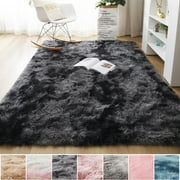 Lelinta Fluffy Area Rugs Soft Shaggy Carpet Indoor Home Decor Round Floor Mat, 157 x 236