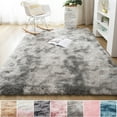 thumbnail image 1 of Lelinta Shaggy Modern Rectangular Area Rug, Light Grey Tie-Dye, Non-Slip, Polyester, 236" x 472", 1 of 5