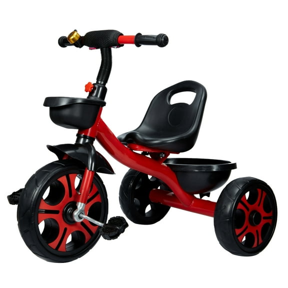 Lelinta Toddler Tricycle with Non Slip Pedal and Adjustable Seat, Red