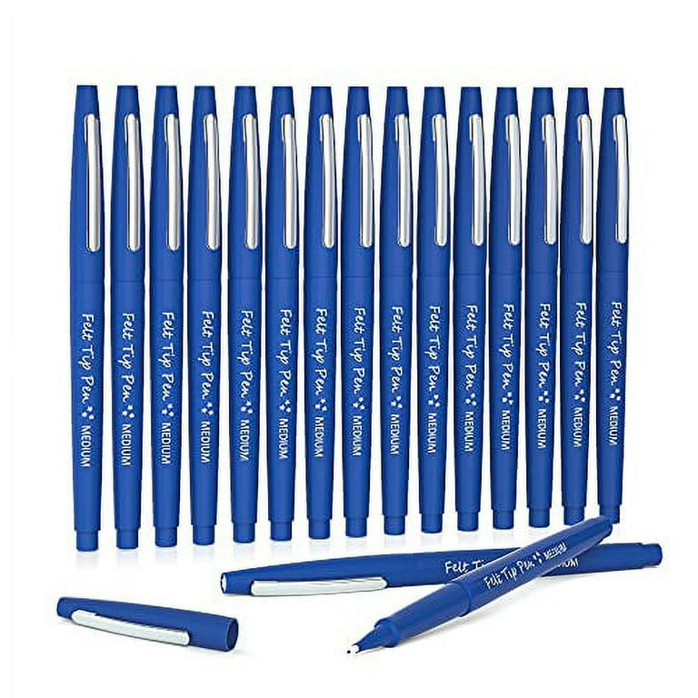 Lelix Felt Tip Pens, 15 Blue Pens, 0.7mm Medium Point Felt Pens, Felt Tip  Markers Pens for Journaling, Writing, Note Taking, Planner, Perfect for Art