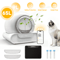 thumbnail image 1 of LeloPets D1 Self-Cleaning Litter Box, App Controlled, Automatic Safety Sensor, Large Capacity with Lid, Suitable for Multi-Cat Families, White, 1 of 15