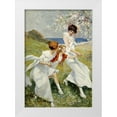 thumbnail image 1 of Lelong, Rene 14x18 White Modern Wood Framed Museum Art Print Titled - A Spring Day By The Seashore, 1 of 4
