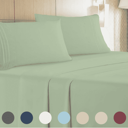 Leluxe Home 4 Piece Extra Deep Pocket Sheet Set - Cooling Wrinkle Free Bed Sheets queen