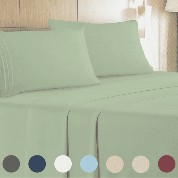 Leluxe Home 4 Piece Extra Deep Pocket Sheet Set - Cooling Wrinkle Free Bed Sheets queen