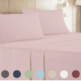 thumbnail image 1 of Leluxe Home 4-Piece King Sheet Set - Cooling, Wrinkle-Free, Pink, 1 of 8