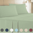thumbnail image 1 of Leluxe Home 4-Piece Traditional Green Solid Full Sheet Set Cooling Wrinkle Free, 1 of 9