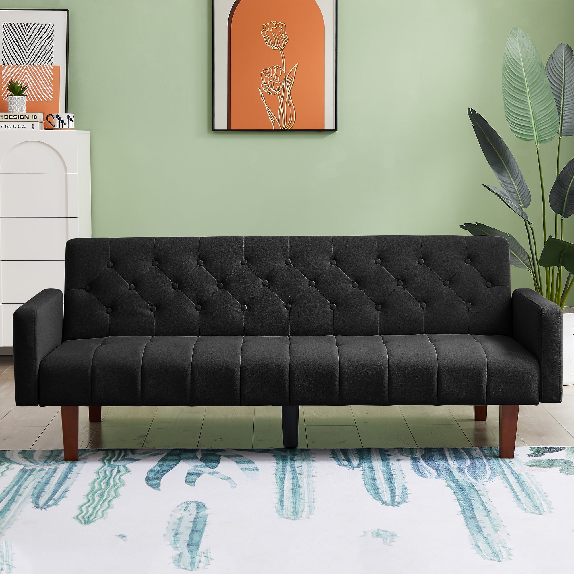 Small black couch walmart deals