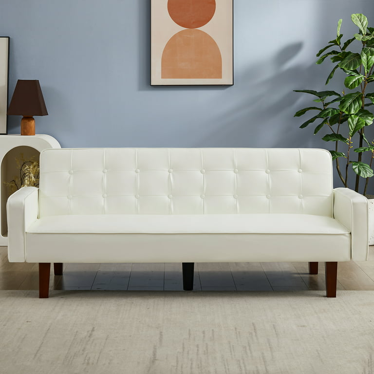 Faux Leather Futon Sofa Couch