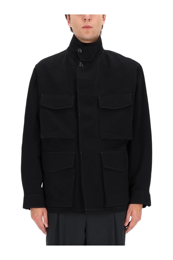 Black Boxy Cotton Jacket (Men's)