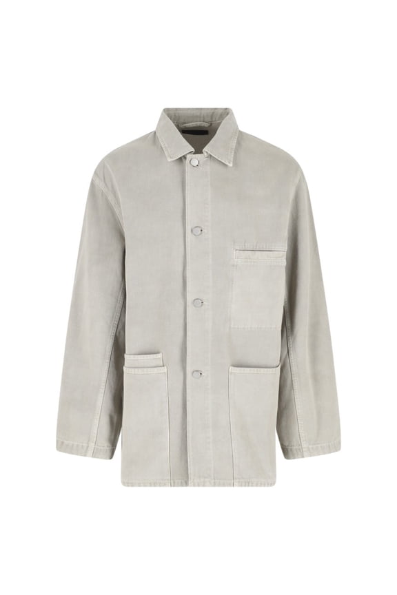 Gray Cotton Twill Classic Collar Jacket (Men's)