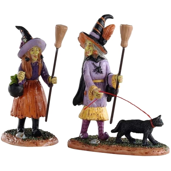 Lemax 02907 WITCHES NIGHT OUT Set of 2 Spooky Town Figurine Miniature Eerie Village Figure