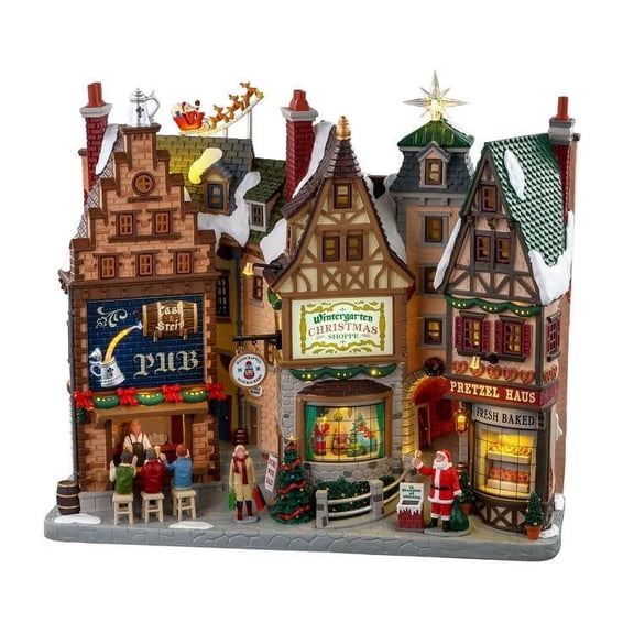 Lemax B/O Facade Wintergarten Lane Village Collection, Multicolor, 28.2 x 31 x 11.5 cm, 22 lbs