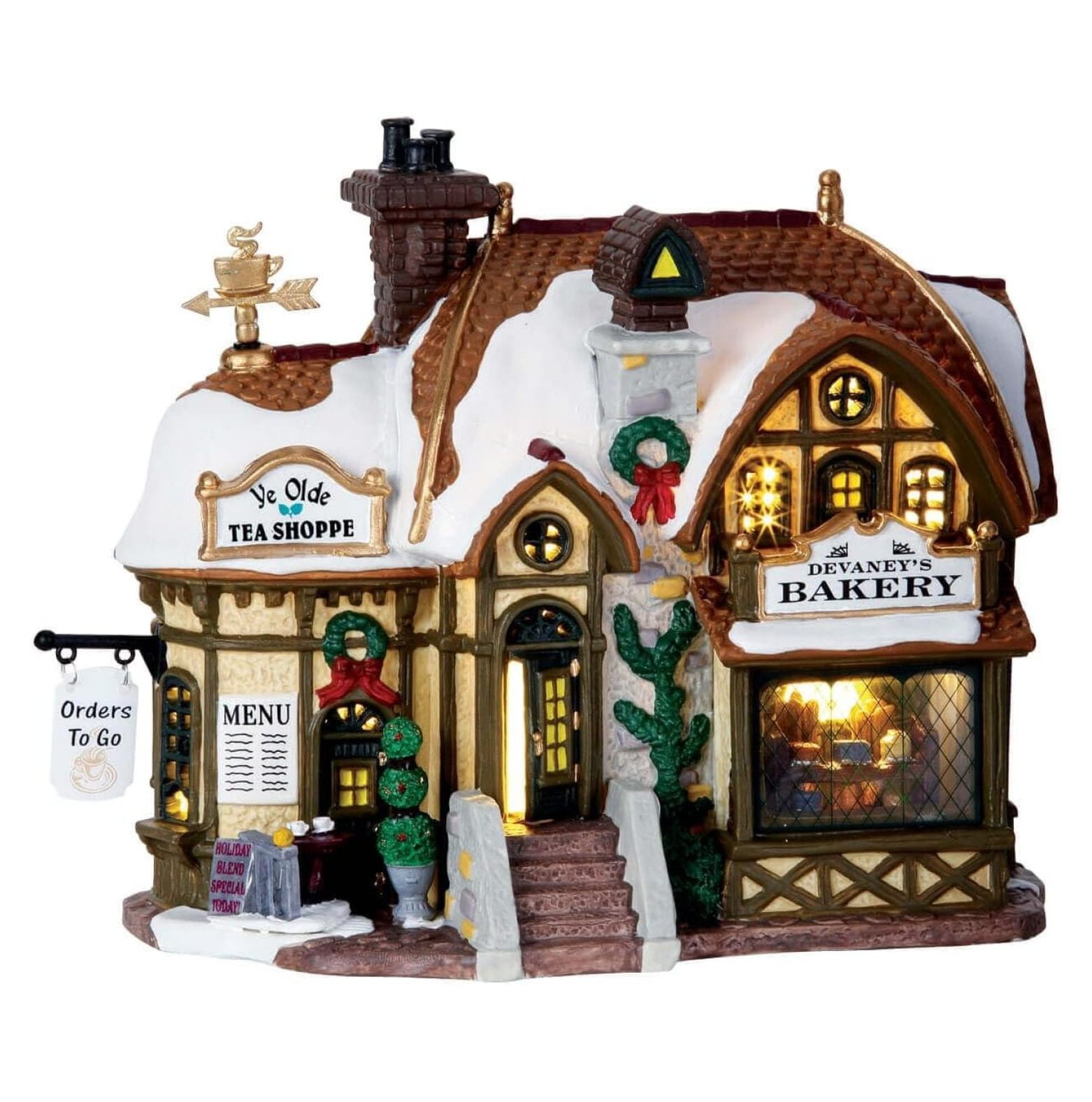 Lemax Christmas Village Devaneys Bakery Battery Operated Led 35793
