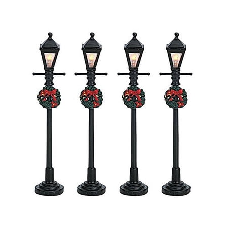 Lemax Mini Lamp Post Set Village Accessory Multicolored Resin 4 in.