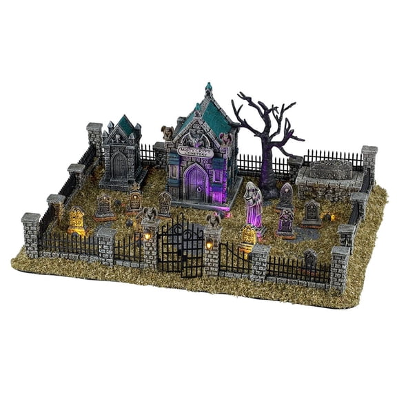 Lemax Misty Crypt Graveyard Halloween Village Decor Black 5" x 15" x 12"