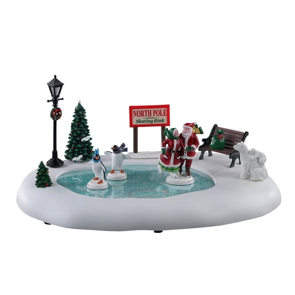 Lemax North Pole Skating Rink, Animated Table Accents, Plastic