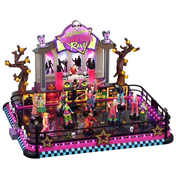 Lemax Spooky Town DJ Decay's Roller Rink Rave , Halloween Village & Halloween Home Decor