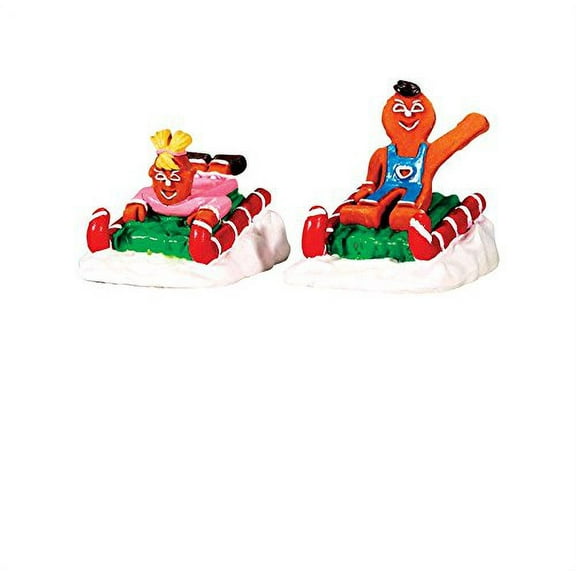Lemax Sweet Sledding Porcelain Village Accessory Multicolored Polyresin 1-3/4 in. 2 pk