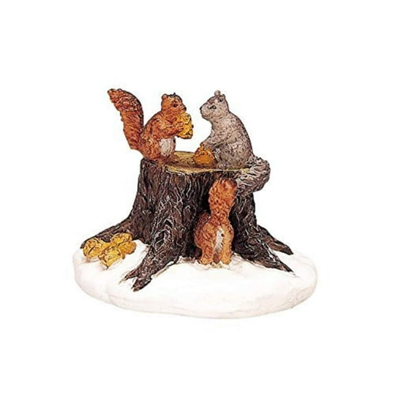 Lemax Village Collection 2003 Chipmunks On Tree Stump Figurine 32693