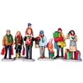 thumbnail image 1 of Lemax Village Collection Holiday Shoppers Set of 6 # 92683, EACH FIGURE HAS A BRIGHT PINK SKIN TONE By Brand Lemax, 1 of 2