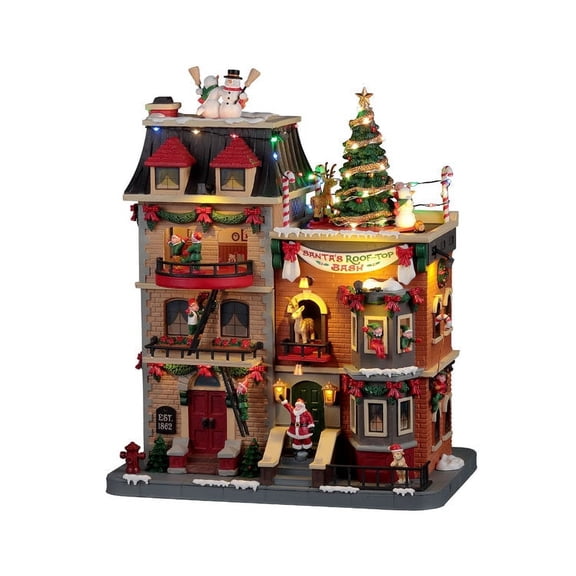 Lemax Village Collection Santa's Rooftop Bash, With 4.5V Adaptor #25861
