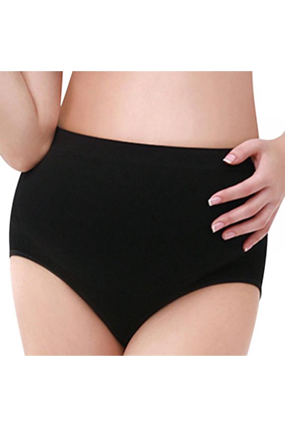 Summer Hot Women High Waist Seamless Underwear Solid Color Lift Hips Pregnant Women Panties