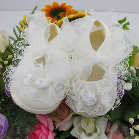 Lemetow Todder pre-walker shoes Rose Flowers Ribbon bow Princess Newborn Baby Shoes soft sole