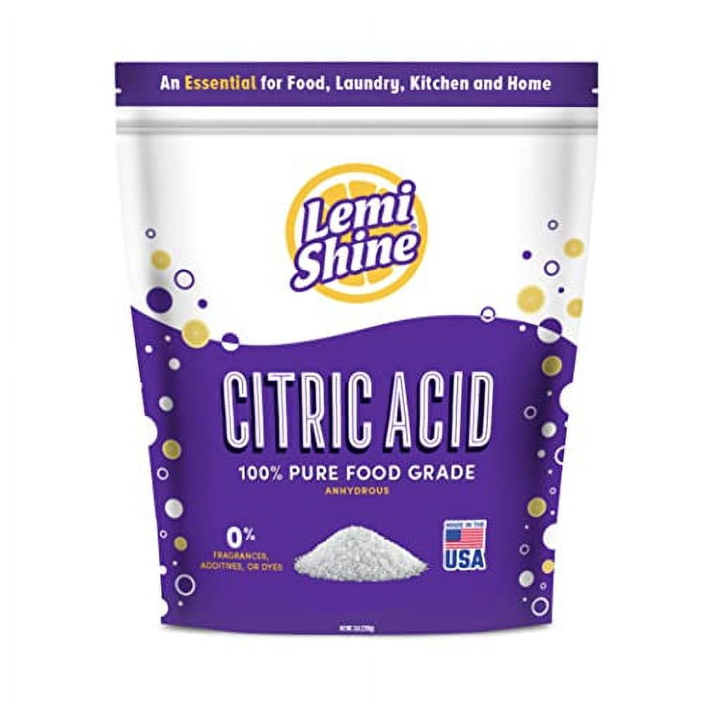 Lemi Shine 100 Citric Acid 5 Pound Bag l Pure FoodGrade Flavor Enhancer & AllNatural