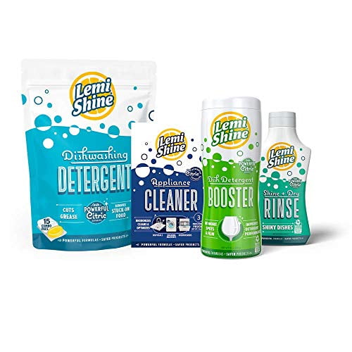 Lemi Shine Complete Dishwasher 4Pc. Bundle 12 oz Booster Detergent