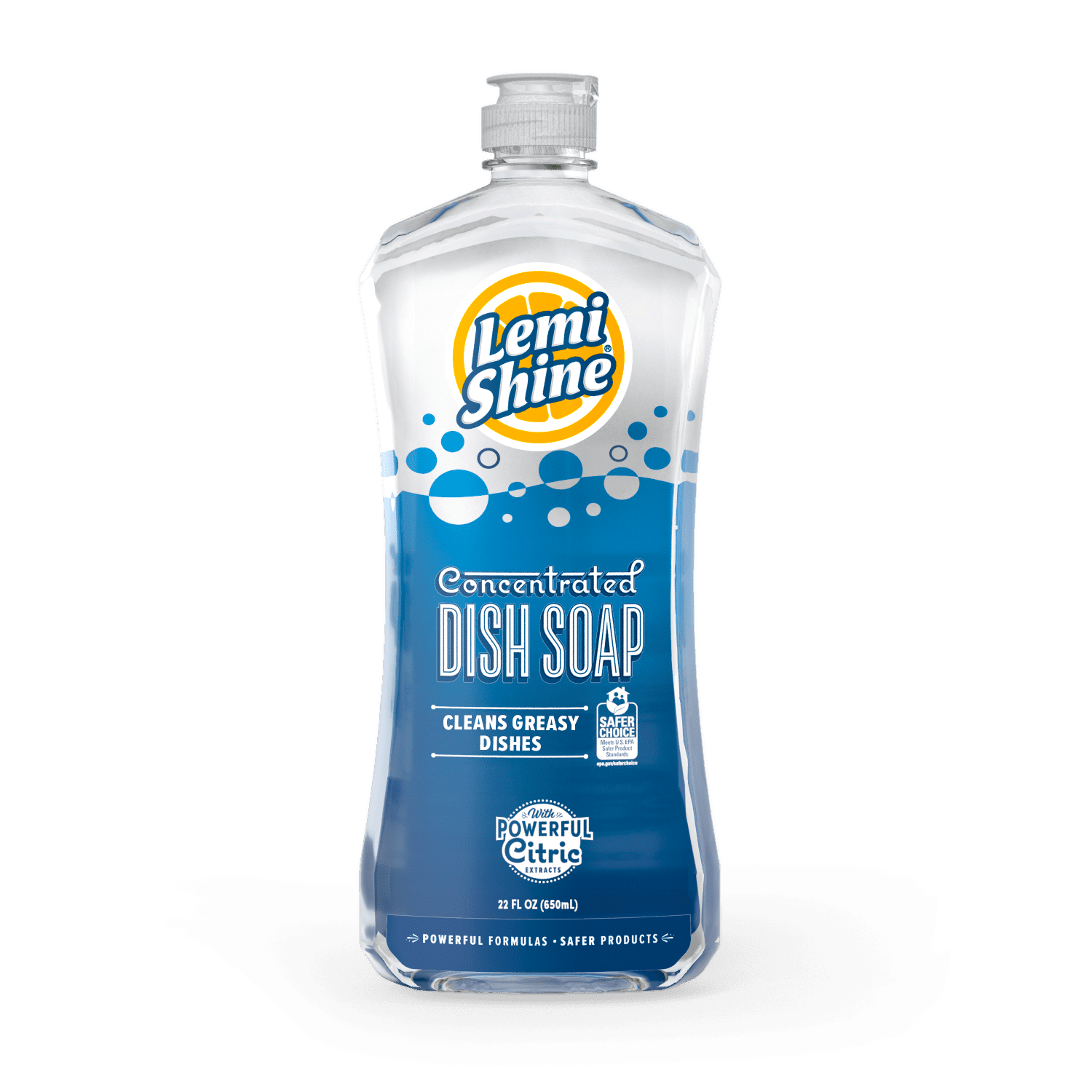 Lemi Shine Dish Soap, Natural Lemon Scent, 22 oz