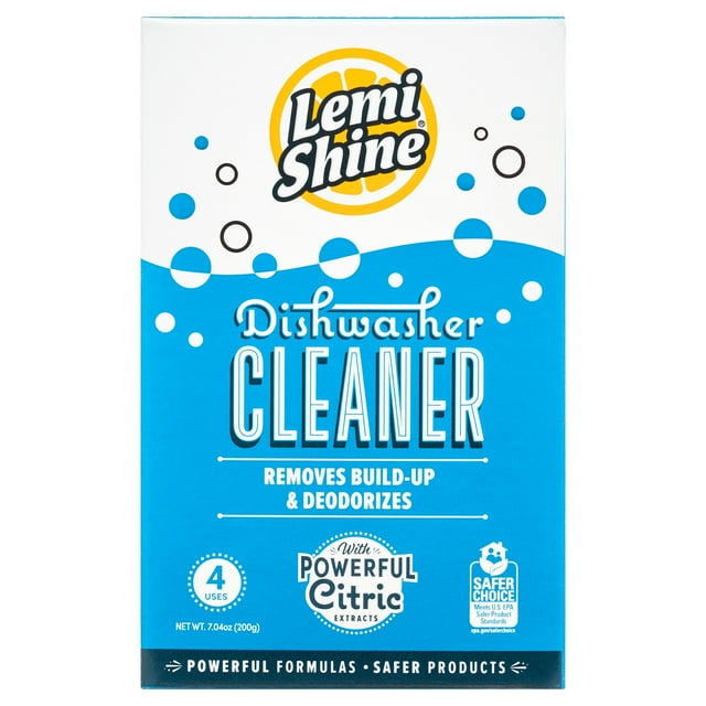Lemi Shine Dishwasher Cleaner, Deodorizes and Removes Buildup, 4 ct