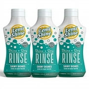 Lemi Shine - Shine + Dry Natural Dishwasher Rinse Aid Hard Water Stain Remover 8.45 oz - 3 Pack Bundle