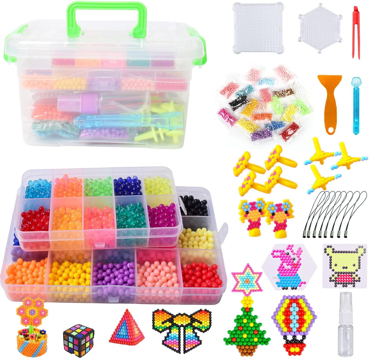 Lemical 25 Colors 5000pcs Magic Water Beads Pegboard Puzzles Set for