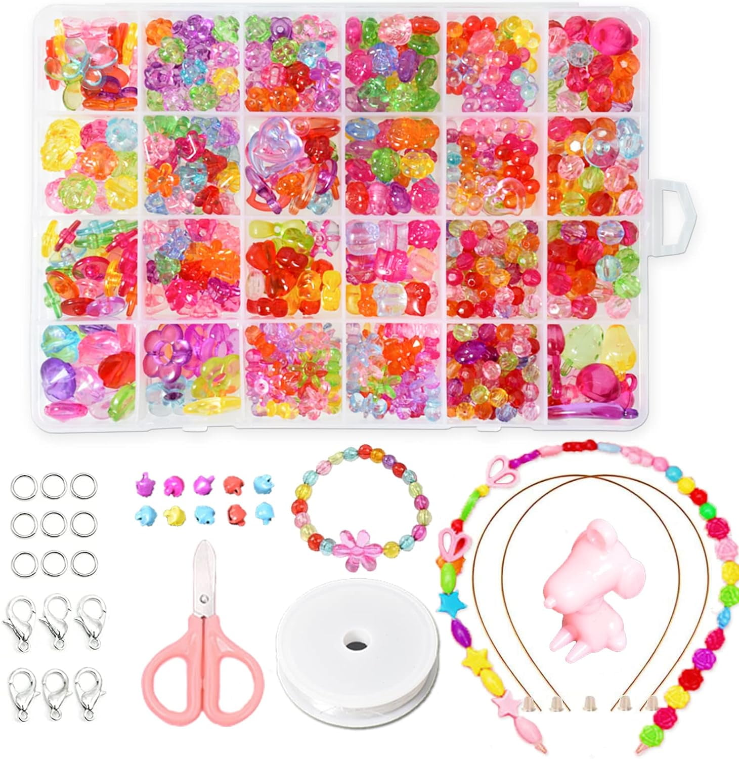Lemical 570Pcs Pop Beads Set Jewelry Making Kit with 24 Separate Cells